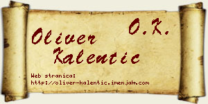 Oliver Kalentić vizit kartica